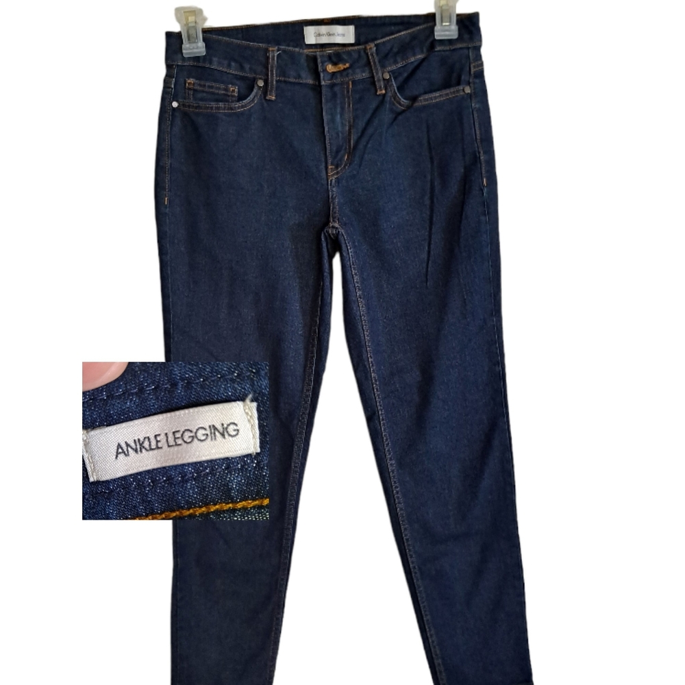 Calvin Klein Jeans ankle legging dark wash skinny jeans, 8
